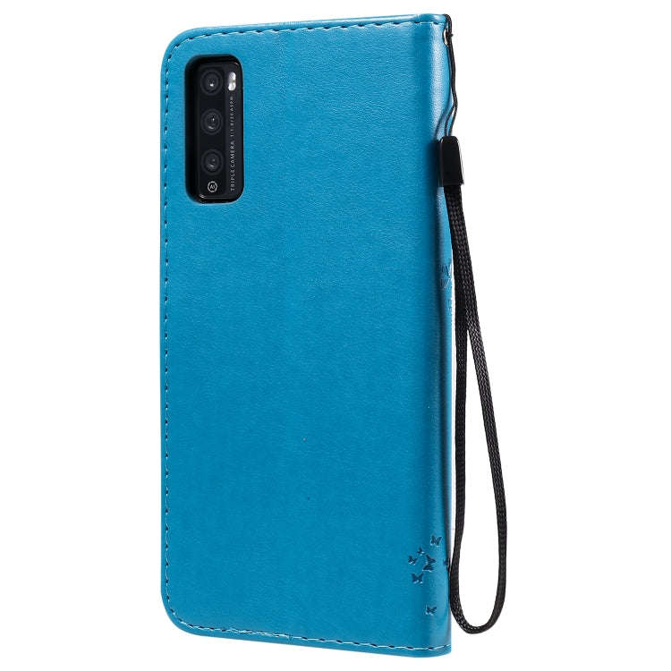 For Huawei Enjoy Z 5G Tree & Cat Embossed Pattern Horizontal Flip Leather Case with Holder & Card...