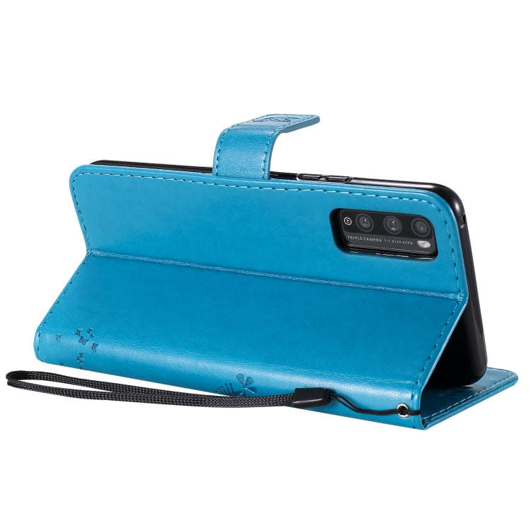 For Huawei Enjoy Z 5G Tree & Cat Embossed Pattern Horizontal Flip Leather Case with Holder & Card...