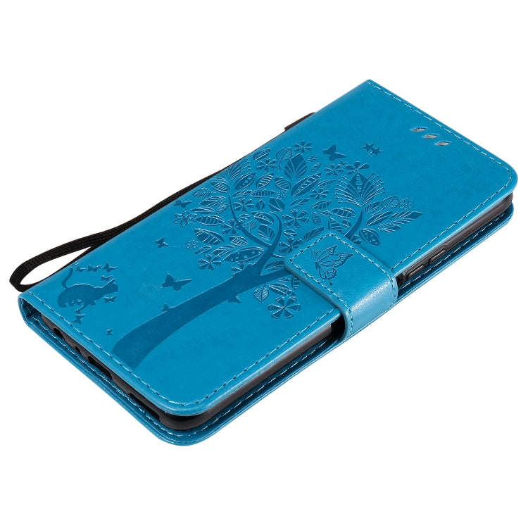 For Huawei Enjoy Z 5G Tree & Cat Embossed Pattern Horizontal Flip Leather Case with Holder & Card...