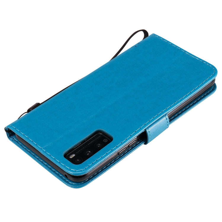 For Huawei Enjoy Z 5G Tree & Cat Embossed Pattern Horizontal Flip Leather Case with Holder & Card...