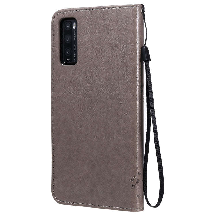 For Huawei Enjoy Z 5G Tree & Cat Embossed Pattern Horizontal Flip Leather Case with Holder & Card...