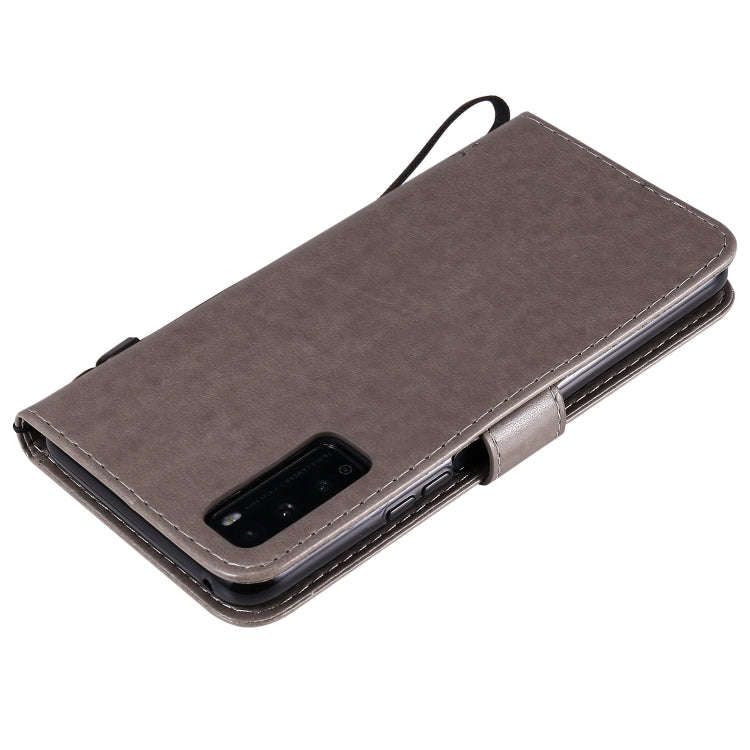 For Huawei Enjoy Z 5G Tree & Cat Embossed Pattern Horizontal Flip Leather Case with Holder & Card...