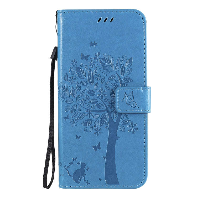 For Huawei Honor X10 5G Tree & Cat Embossed Pattern Horizontal Flip Leather Case with Holder & Ca...