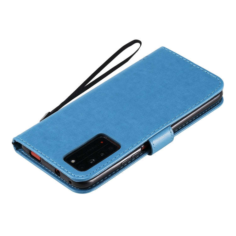 For Huawei Honor X10 5G Tree & Cat Embossed Pattern Horizontal Flip Leather Case with Holder & Ca...