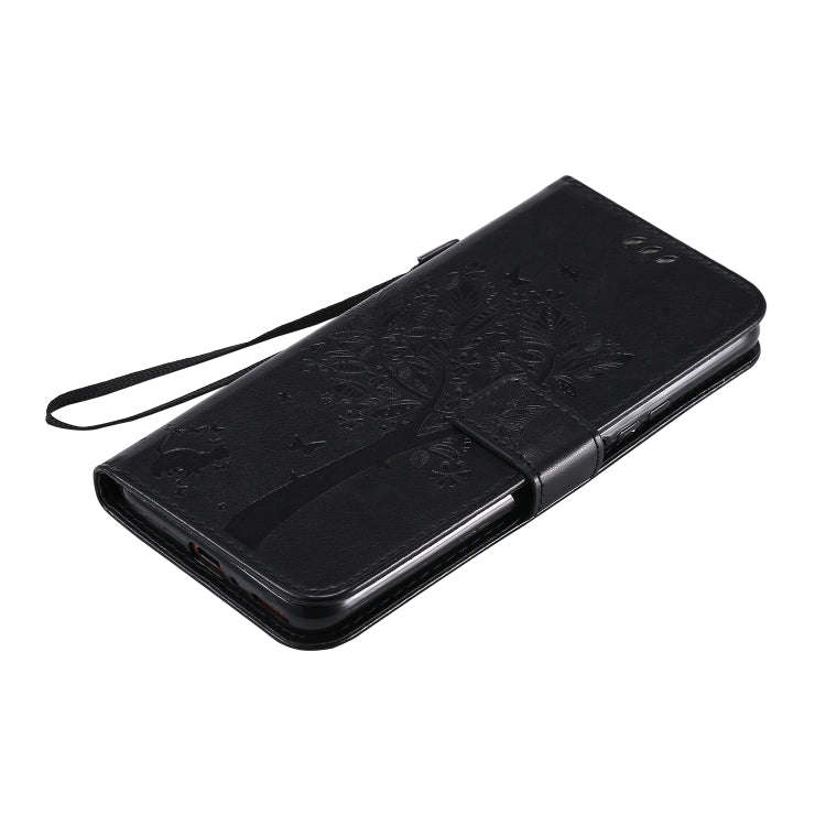 For Huawei Honor X10 5G Tree & Cat Embossed Pattern Horizontal Flip Leather Case with Holder & Ca...