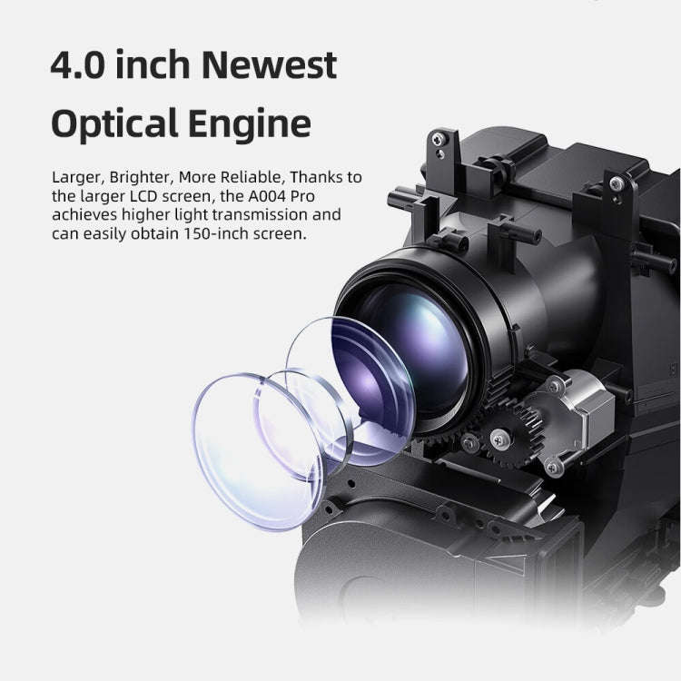 AUN A004 Pro 1920 x 1080P 9000Lumen Android 9.0 Portable LCD Projector, EU Plug(White)
