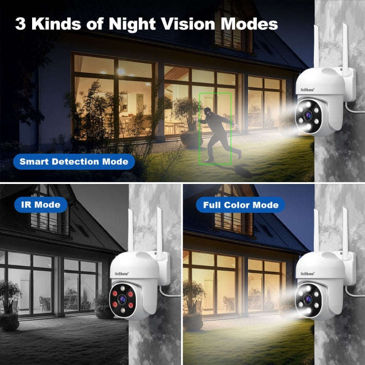 SriHome SH061 2MP AI Humanoid Tracking Infrared Night Vision Camera(UK Plug)