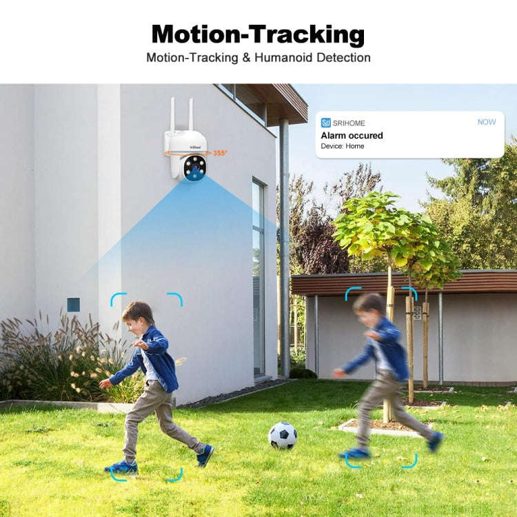 SriHome SH061 2MP AI Humanoid Tracking Infrared Night Vision Camera(US Plug)