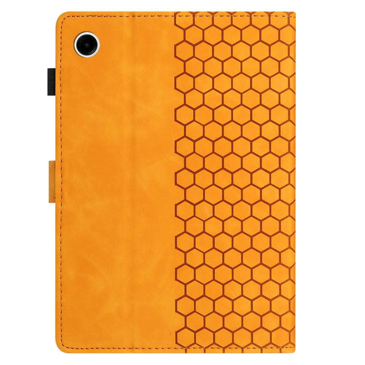 For Huawei MatePad T10 / T10S Honeycomb Embossed Leather Tablet Case(Yellow)