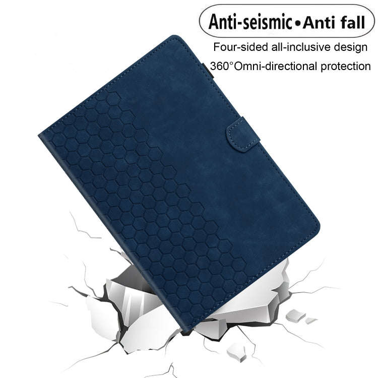 For Huawei MatePad T10 / T10S Honeycomb Embossed Leather Tablet Case(Blue)