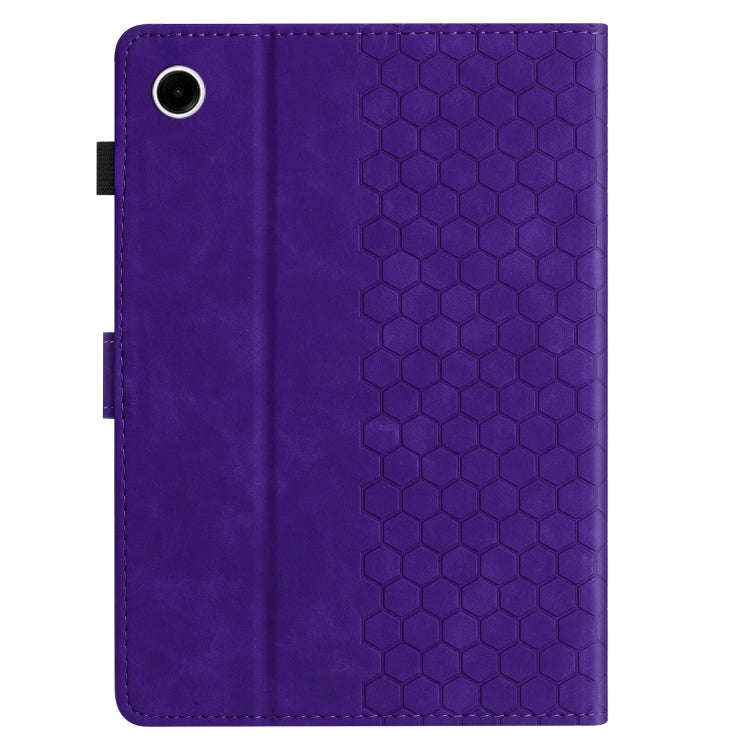 For Huawei MatePad T10 / T10S Honeycomb Embossed Leather Tablet Case(Purple)