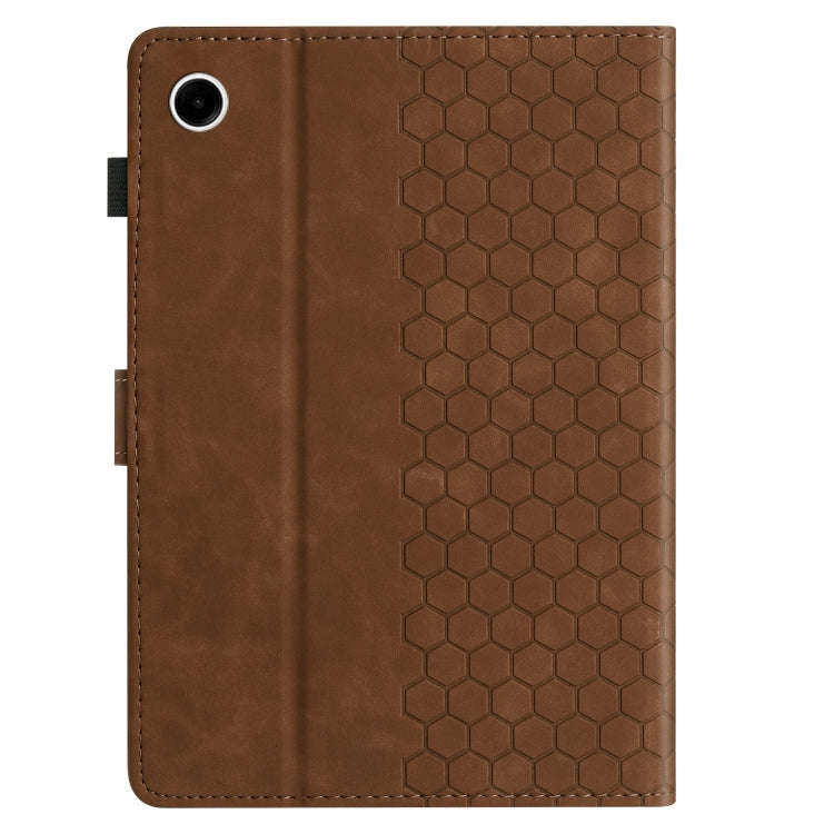 For Huawei MatePad T10 / T10S Honeycomb Embossed Leather Tablet Case(Brown)