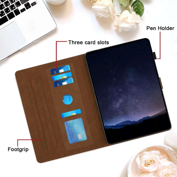 For Huawei MatePad T10 / T10S Honeycomb Embossed Leather Tablet Case(Brown)