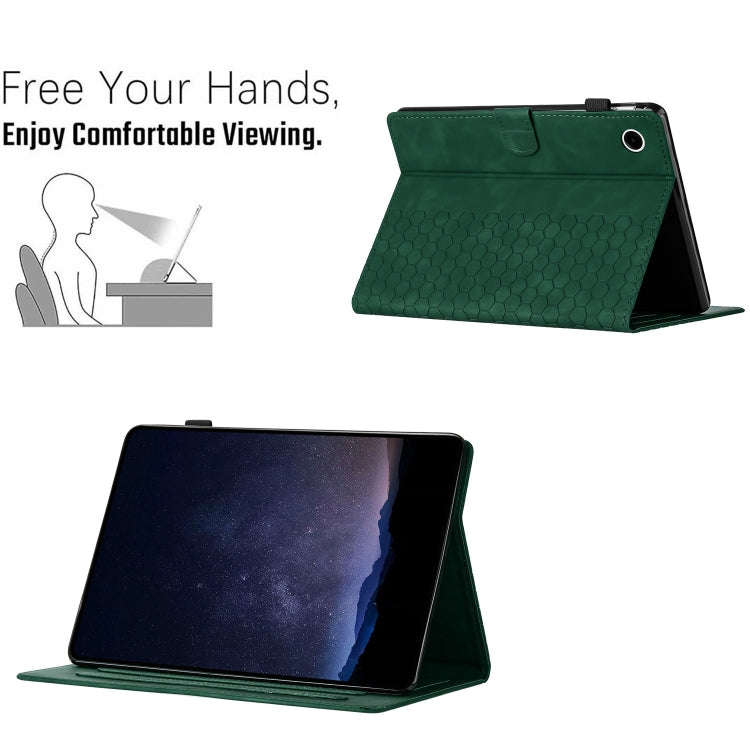 For Huawei MatePad T10 / T10S Honeycomb Embossed Leather Tablet Case(Green)