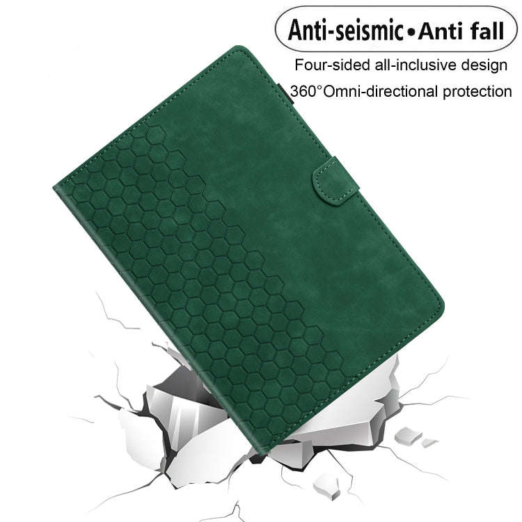 For Huawei MatePad T10 / T10S Honeycomb Embossed Leather Tablet Case(Green)