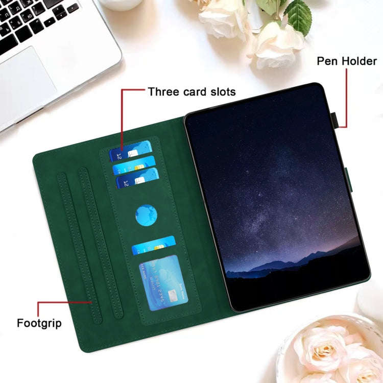 For Huawei MatePad T10 / T10S Honeycomb Embossed Leather Tablet Case(Green)
