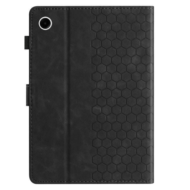 For Huawei MatePad T10 / T10S Honeycomb Embossed Leather Tablet Case(Black)