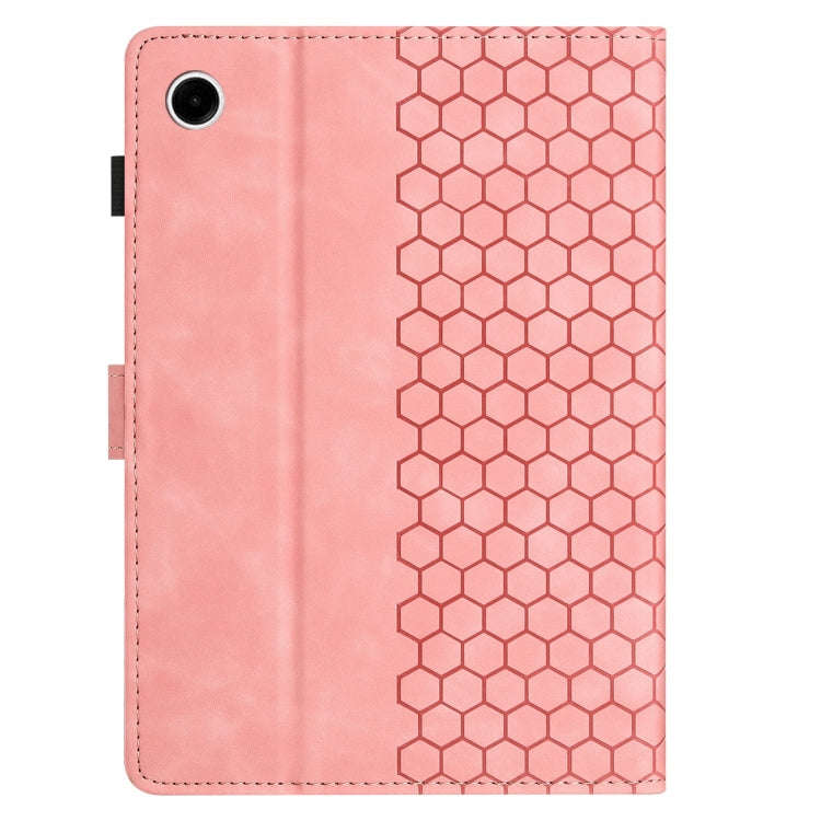 For Huawei MatePad T10 / T10S Honeycomb Embossed Leather Tablet Case(Pink)