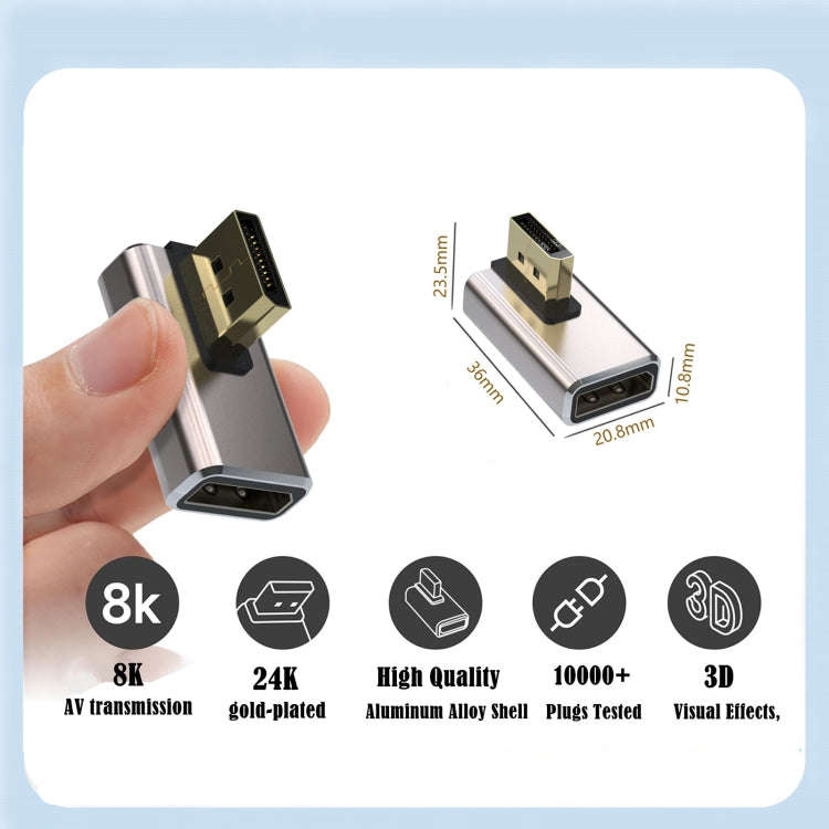 8K PD1.4 Male Displayport to Female Displayport Adapter Converter, Style:A