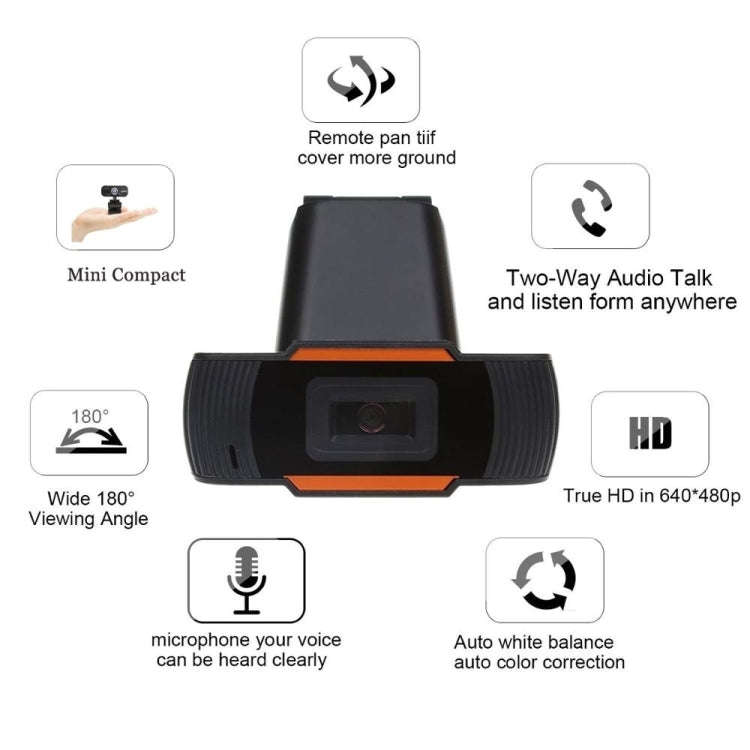 1080P 25fps HD Computer Camera Integrated Microphone USB Web Cam(Black)