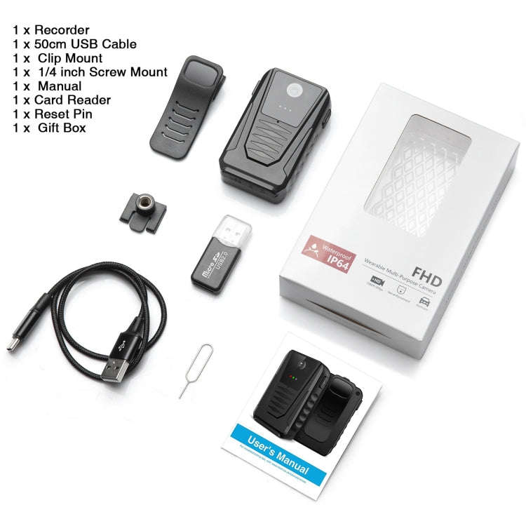 870B 1080P Portable Multifunctional Wearable Camera(Black)
