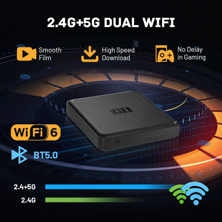 G1 Cortex-A55 Android 11 Quad-core CPU 4K HD Internet Set-top Box with Remote Control, 4GB+32GB(A...