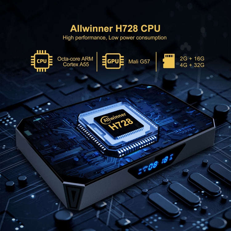 X96Q Pro+ Cortex-A55 Android 14 Octa-core CPU 4K HD Internet Set-top Box, RAM:4GB+32GB(AU Plug)