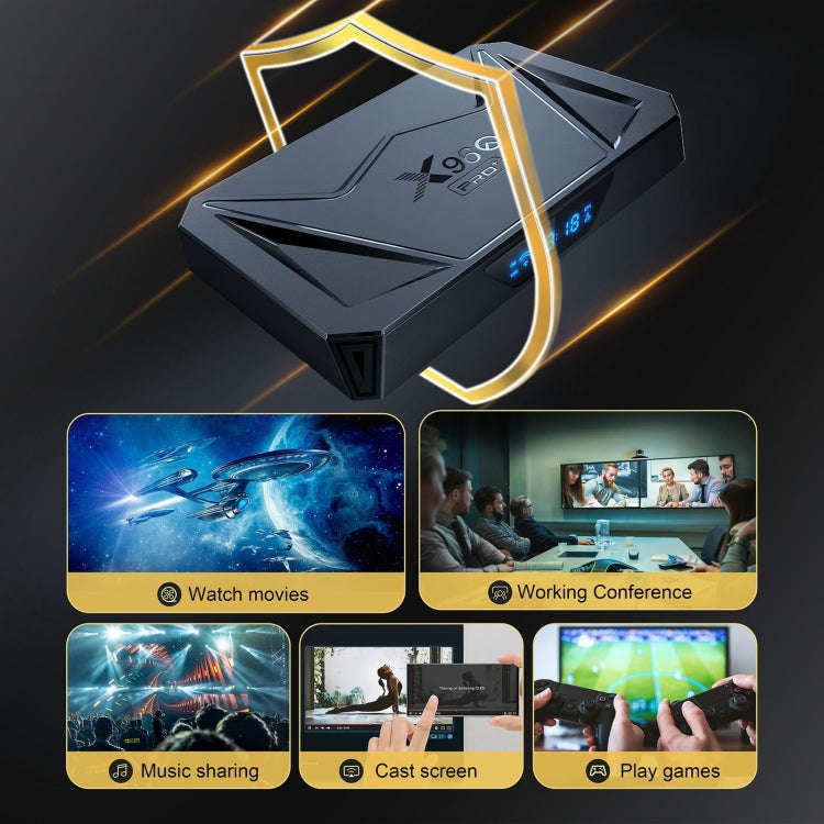 X96Q Pro+ Cortex-A55 Android 14 Octa-core CPU 4K HD Internet Set-top Box, RAM:4GB+32GB(US Plug)