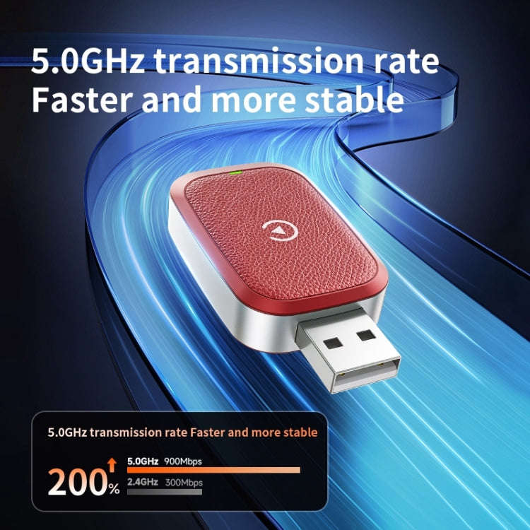 For iPhone Smart Wireless Car CarPlay Box Wired to Wireless Adapter(Red)