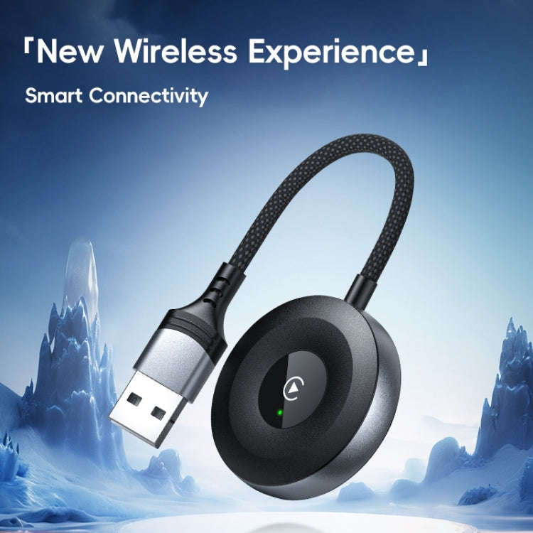 USB, USB-C / Type-C Wired to Wireless Car CarPlay Box Adapter for iPhone(Black)