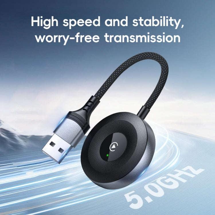 USB, USB-C / Type-C Wired to Wireless Car CarPlay Box Adapter for iPhone(Black)