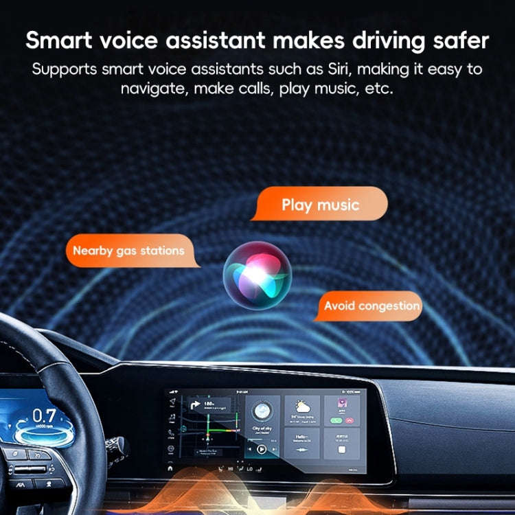 USB, USB-C / Type-C Wired to Wireless Car CarPlay Box Adapter for iPhone(Black)
