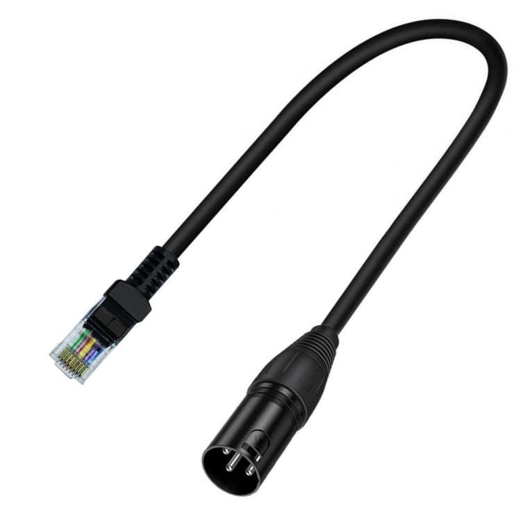 XLR 3 Pin Male to RJ45 Male Network Extension Cable for DMX-CON Controller Series, Length: 30cm(B...