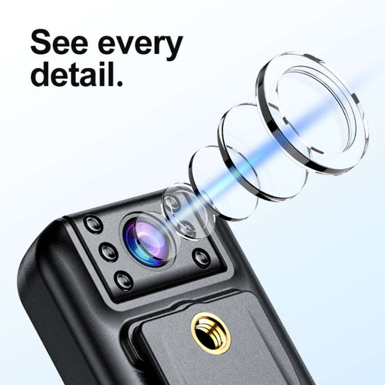 A82 IR Night Vision Rotating Lens 2K HD Video WiFi Recorder with Back Clip(Black)