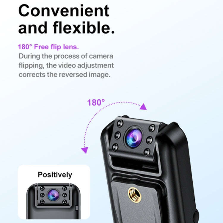 A82 IR Night Vision Rotating Lens 2K HD Video WiFi Recorder with Back Clip(Black)