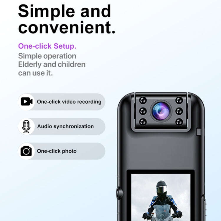 A82 IR Night Vision Rotating Lens 2K HD Video WiFi Recorder with Back Clip(Black)