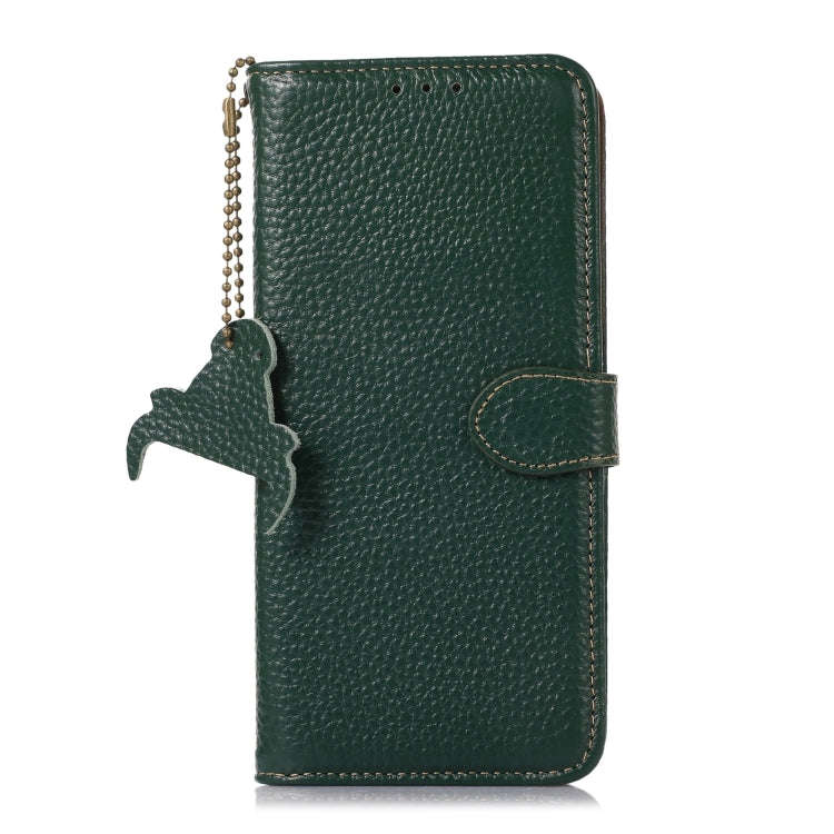 For Motorola Edge 50 Neo Genuine Leather Litchi Texture RFID Leather Phone Case(Green)