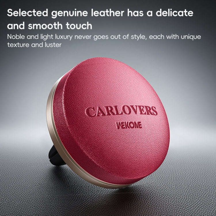 WEKOME WT-CA07 K-Captain Genuine Leather Solid Car Aroma Diffuser(Red)