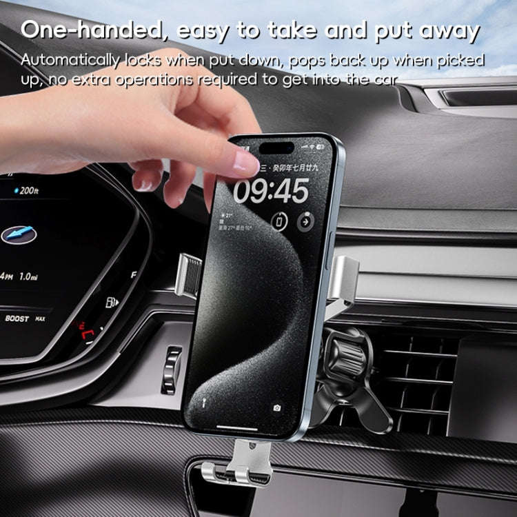 WEKOME WA-S58 K-Captain Metal Car Air Outlet Gravity Holder(Silver)