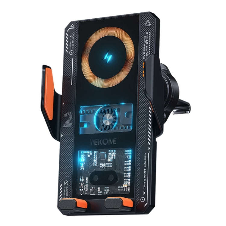 WEKOME WP-U208 15W Mechanical Transparent Wireless Charging Car Holder(Black)