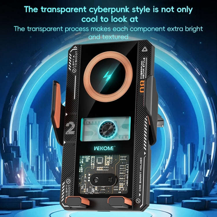 WEKOME WP-U208 15W Mechanical Transparent Wireless Charging Car Holder(Black)