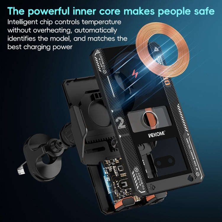 WEKOME WP-U208 15W Mechanical Transparent Wireless Charging Car Holder(Grey)