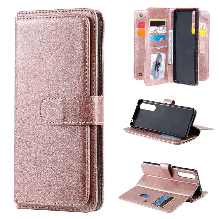 For Sony Xpeira 1 II Multifunctional Magnetic Copper Buckle Horizontal Flip Solid Color Leather C...