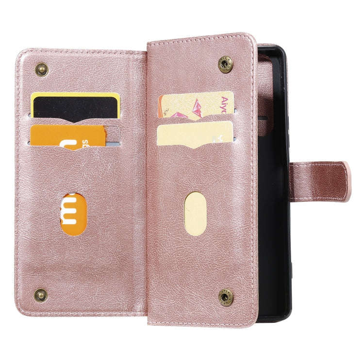 For Sony Xpeira 1 II Multifunctional Magnetic Copper Buckle Horizontal Flip Solid Color Leather C...