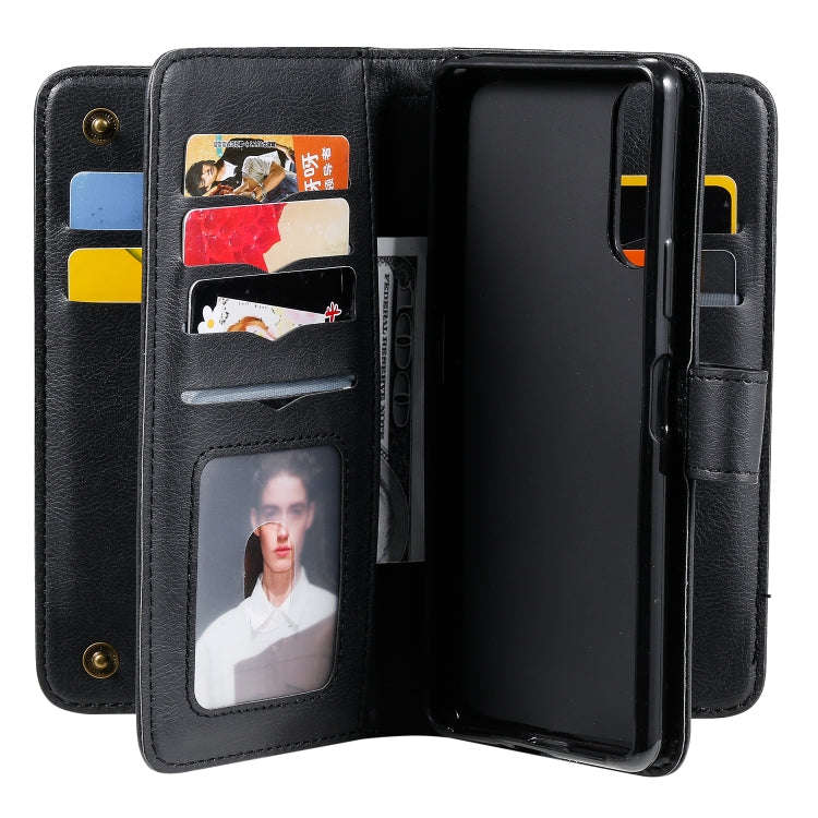 For Sony Xpeira 10 II Multifunctional Magnetic Copper Buckle Horizontal Flip Solid Color Leather ...