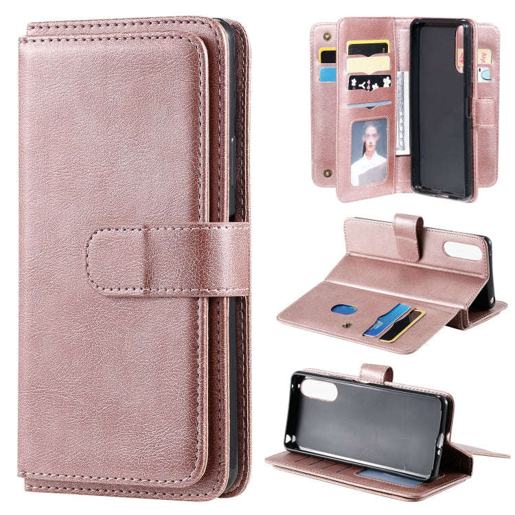 For Sony Xpeira 10 II Multifunctional Magnetic Copper Buckle Horizontal Flip Solid Color Leather ...