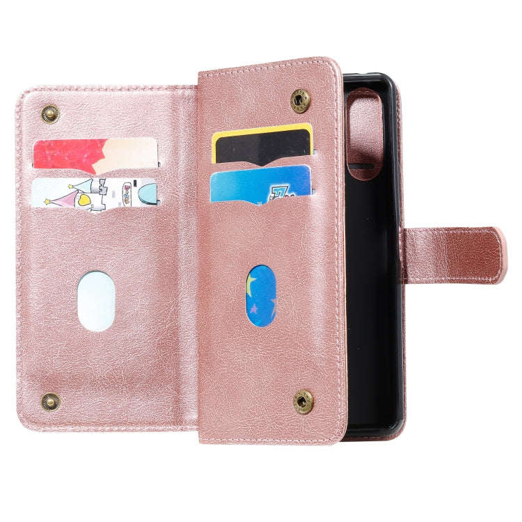 For Sony Xpeira 10 II Multifunctional Magnetic Copper Buckle Horizontal Flip Solid Color Leather ...