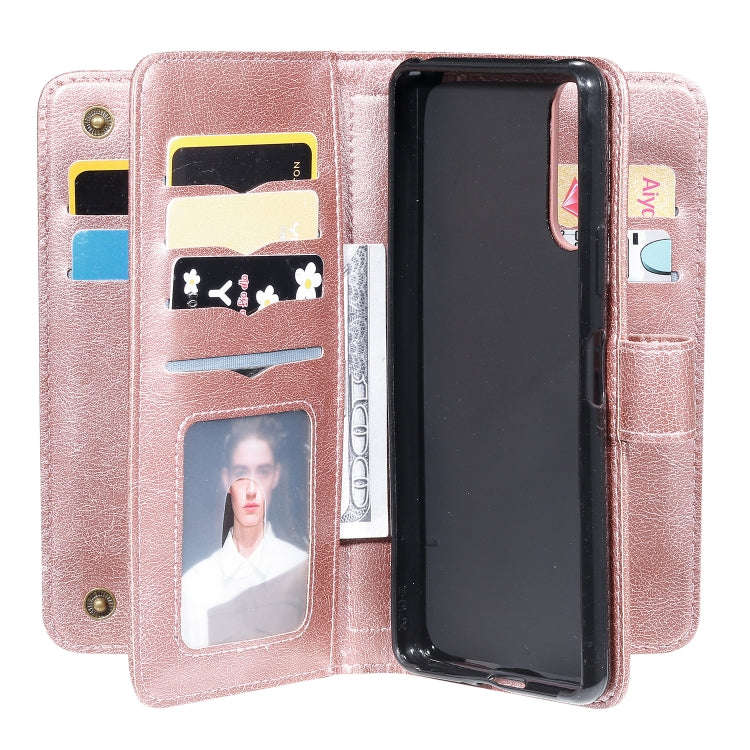 For Sony Xpeira 10 II Multifunctional Magnetic Copper Buckle Horizontal Flip Solid Color Leather ...