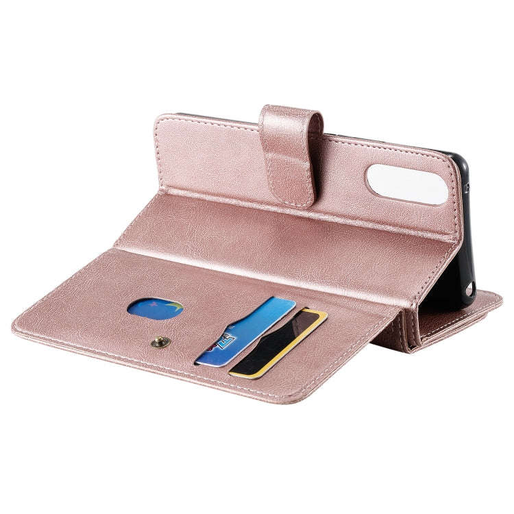 For Sony Xpeira 10 II Multifunctional Magnetic Copper Buckle Horizontal Flip Solid Color Leather ...