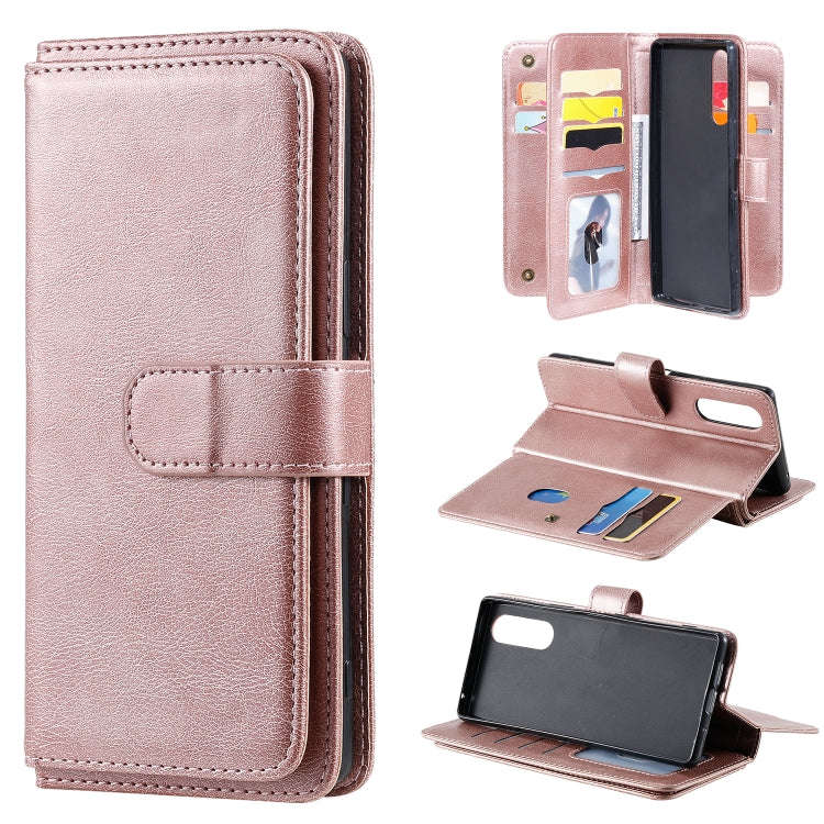 For Sony Xpeira 5 Multifunctional Magnetic Copper Buckle Horizontal Flip Solid Color Leather Case...